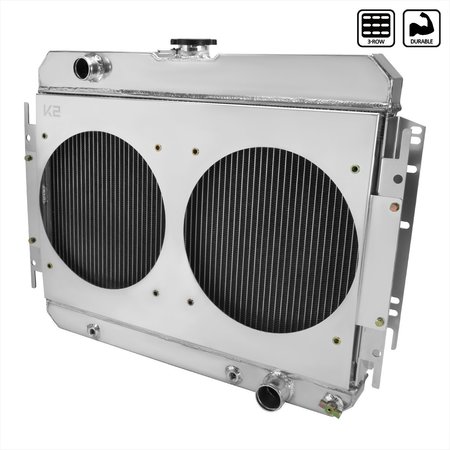 SPEC-D TUNING V8 3 ROW RADIATOR WITH FAN SHROUD RAD3F-IPA63V8